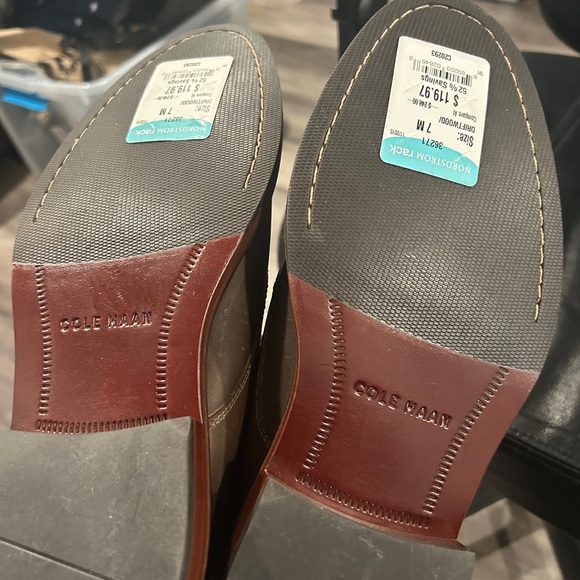 Cole Haan Men's Brown Leather Chukka Boots with Tan Collar - Picture 11 of 15